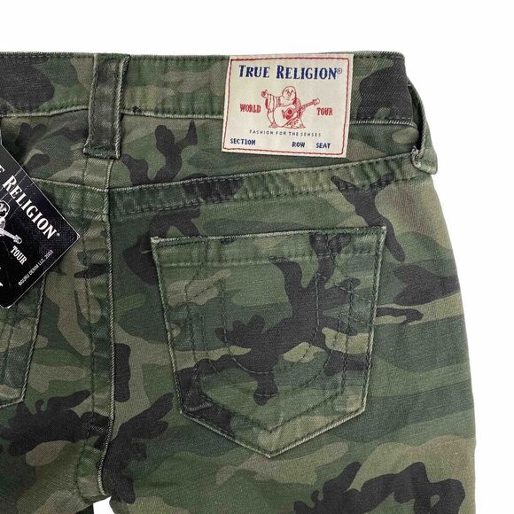 True Religion Women's Olive Camo Super Skinny Pants size W25 - Picture 4 of 9